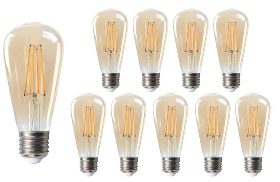 Vorteilspack 10 Stück - E27 LED Lampen - hoch - dimmbar - 4W entspricht 40W - 2200K extra Warmweiß