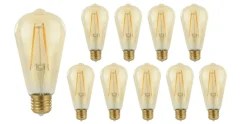 Vorteilspack 10 Stück - E27 LED Lampen hoch - 2W entspricht 25W - 2500K extra Warmweiß