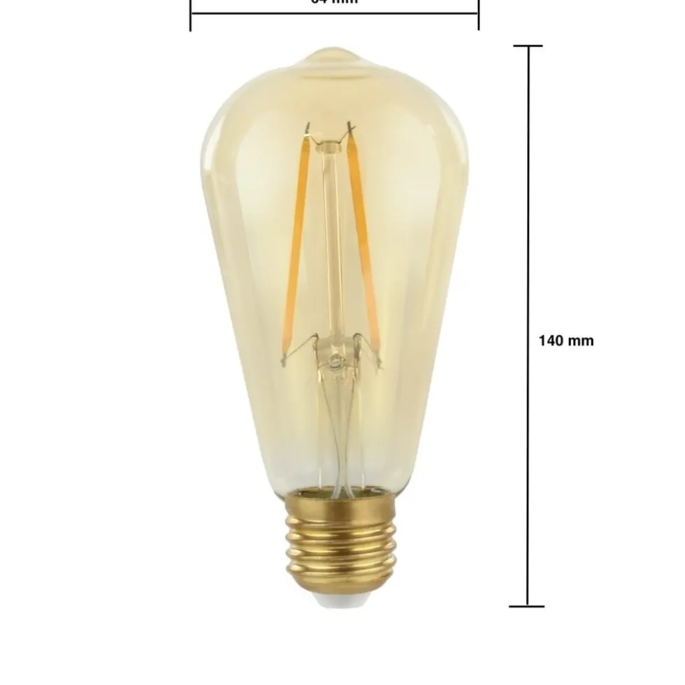 Vorteilspack 10 Stück - E27 LED Lampen hoch - 2W entspricht 25W - 2500K extra Warmweiß