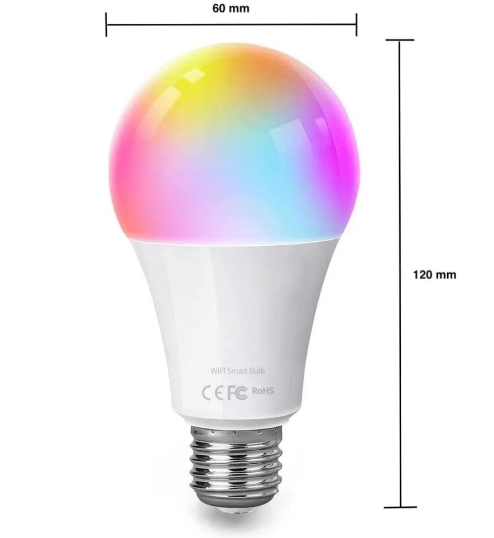 Vorteilspack 10 Stück - E27 WLAN LED Lampen - 9W entspricht 85W - RGB+CCT alle Lichtfarben - per App steuerbar
