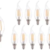 Vorteilspack 10 Stück - LED Fadenlampe Kerze dimmbar - E14 Fassung C37 - 5W entspricht 45W - 2700K Warmweiß