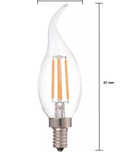 Vorteilspack 10 Stück - LED Fadenlampe Kerze dimmbar - E14 Fassung C37 - 5W entspricht 45W - 2700K Warmweiß