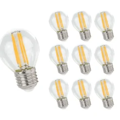 Vorteilspack 10 Stück - LED Lampe G45 - E27 Sockel - 4W Glühfaden - 2700K Warmweiß