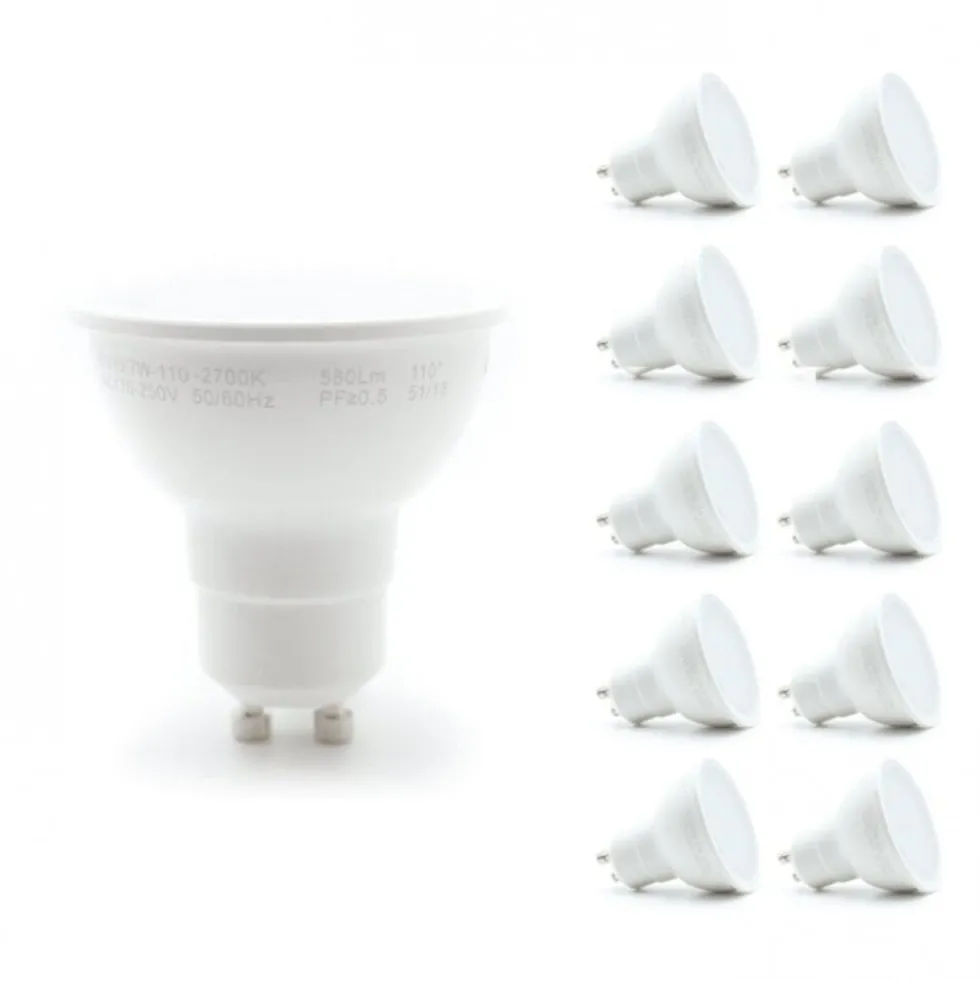 Vorteilspack 10 x LED-Spot - GU10 Fassung - 2,8W entspricht 25W - Lichtfarbe optional