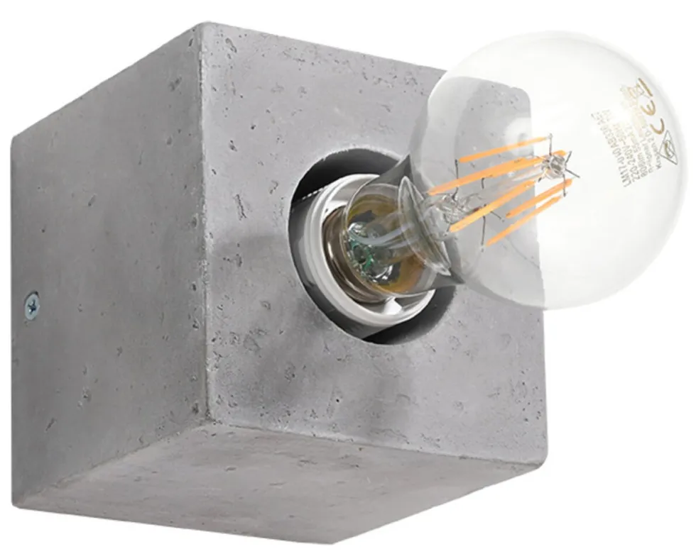 Wandleuchte ARIZ Beton - 1x E27 Fassung - max. 60W - exkl. LED's