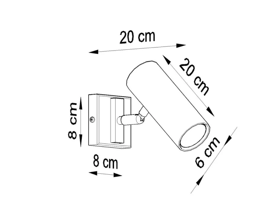 Wandleuchte DIREZIONE Schwarz - 1x GU10 Fassung - max. 40W - exkl. LED's