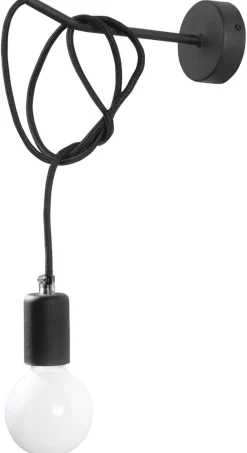 Wandleuchte EDISON Schwarz - 1x E27 Fassung - max. 60W - exkl. LED's