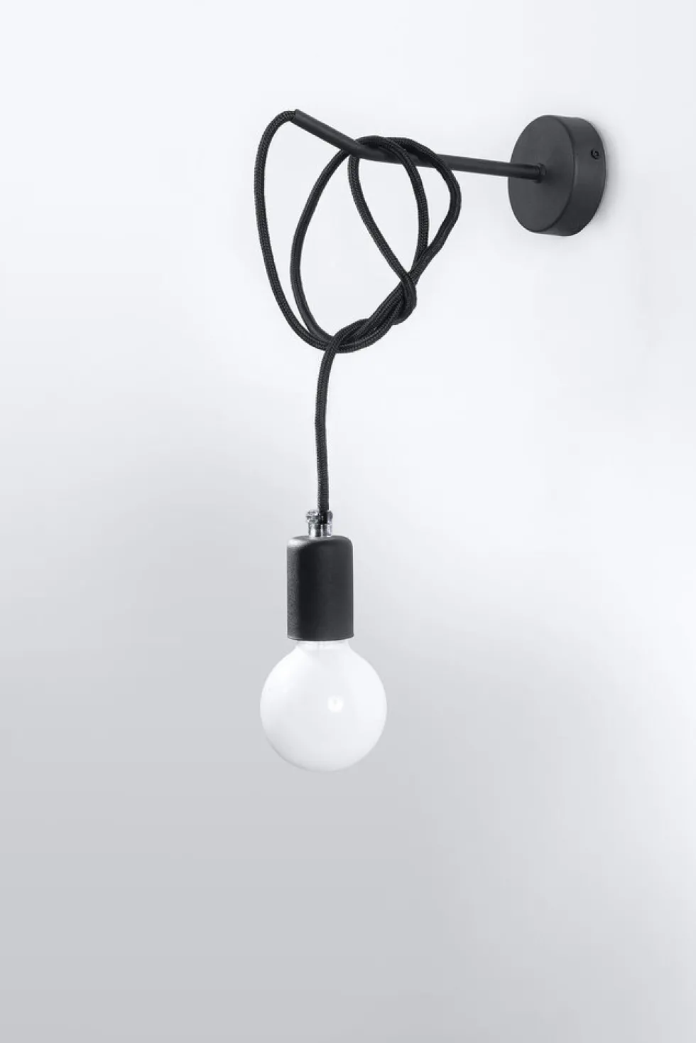 Wandleuchte EDISON Schwarz - 1x E27 Fassung - max. 60W - exkl. LED's