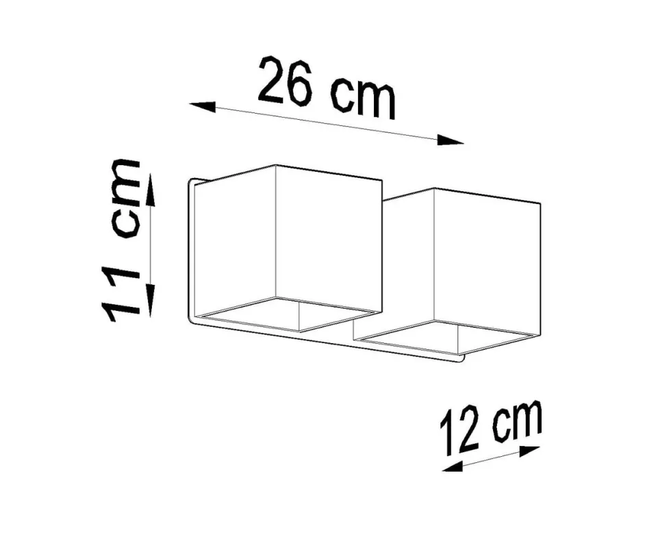 Wandleuchte QUAD 2 Grau - 2x GU10 Fassung - max. 2x40W - exkl. LED's