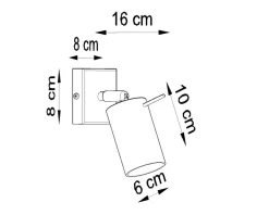 Wandleuchte RING 1 Grau - 1x GU10 Fassung - max. 40W - exkl. LED's