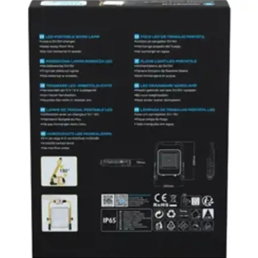 Wiederaufladbare LED-Arbeitsleuchte IP65 – 50 W, 1400 Lumen – 6500 K Tageslichtweiß – Bis zu 12 Stunden Betriebszeit