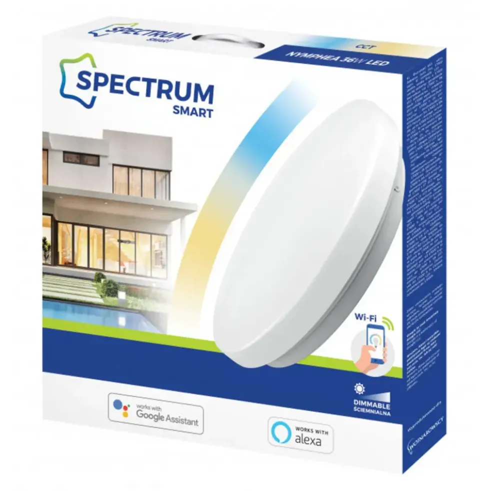 WLAN-LED-Deckenleuchte 50 cm Durchmesser - 36 W einstellbare Farbtemperatur von 2700 K bis 6500 K, Steuerung per App