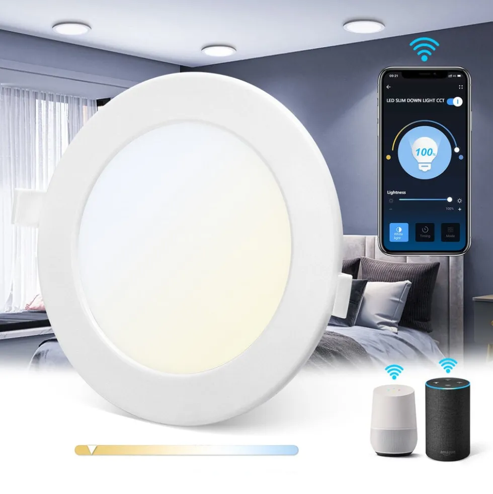 WLAN LED Einbauspot - 12W - CCT 3000K-6500K - per App steuerbar