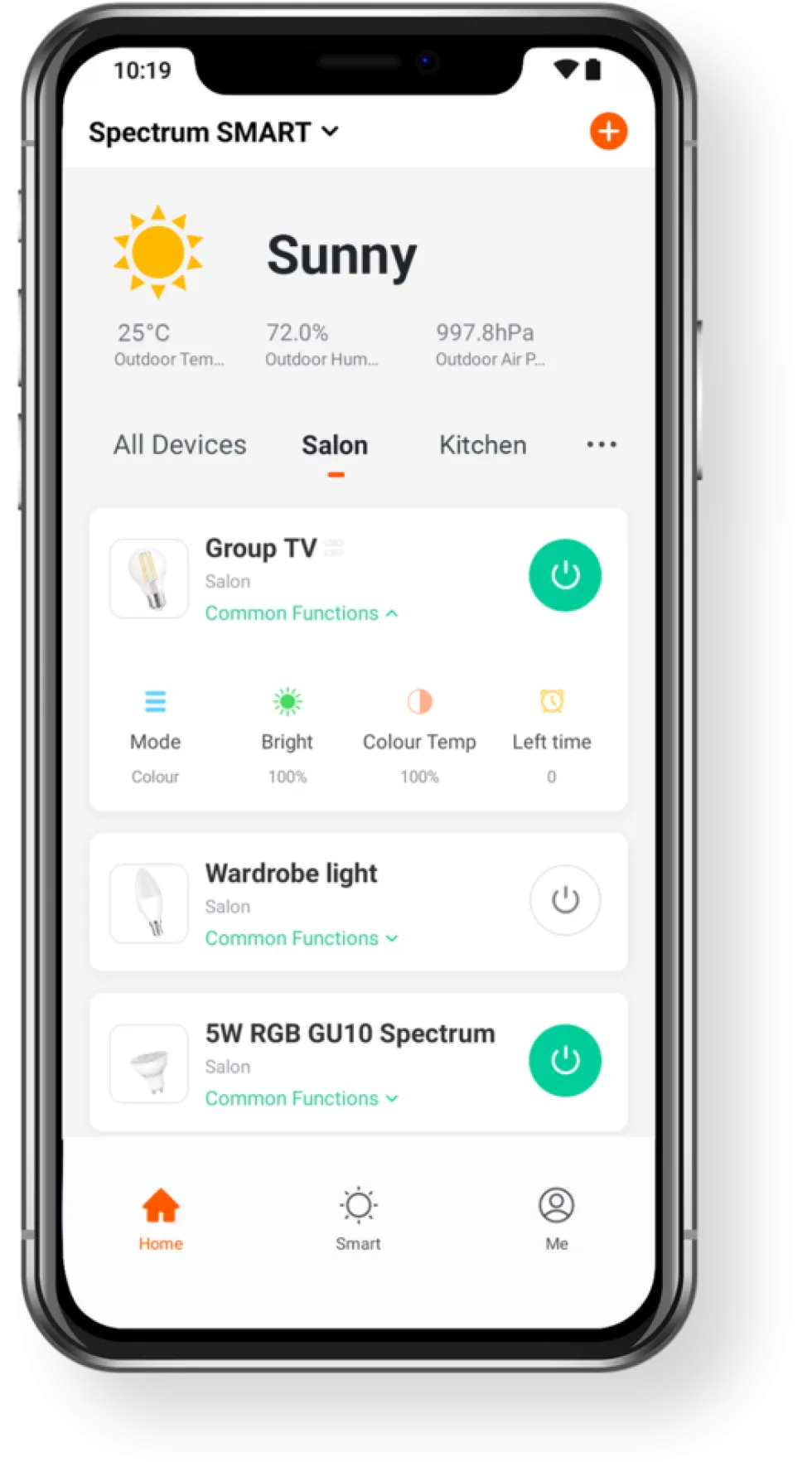 WLAN LED Spot - GU10 4,7W - RBG + CCT Alle Lichtfarben - per App steuerbar